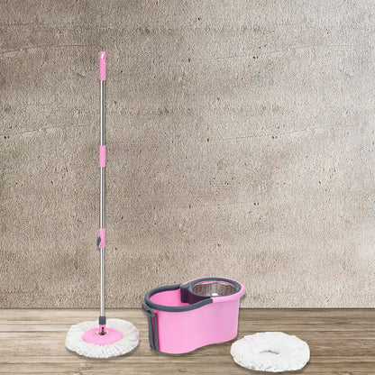 4942 Quick Spin Mop With Steel Spin, Bucket Floor Cleaning, Easy Wheels & Big Bucket, Floor Cleaning Mop with Bucket - SWASTIK CREATIONS The Trend Point