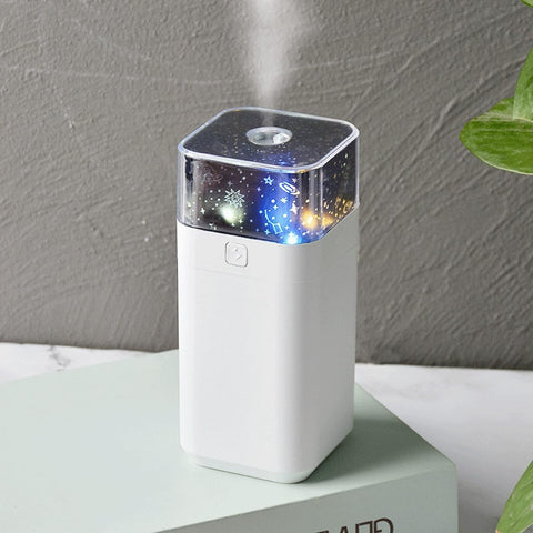 0221 Star Night Light Projector Humidifier, for Kids Room, Starlight Humidifier Ultrasonic LED Night Light Silent 300ml Dual Mode Mini Humidifier, for Home for Office