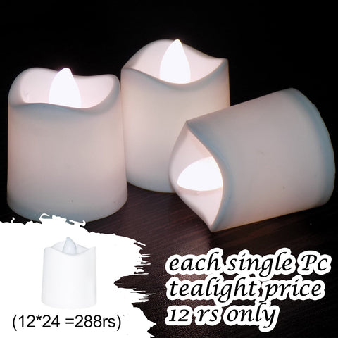 7221 Festival Decorative - LED Tealight Candles (White, 24 Pcs) - SWASTIK CREATIONS The Trend Point
