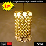 7233 Large Dimond Layer Golden Jhoomer For Home Decoration - SWASTIK CREATIONS The Trend Point