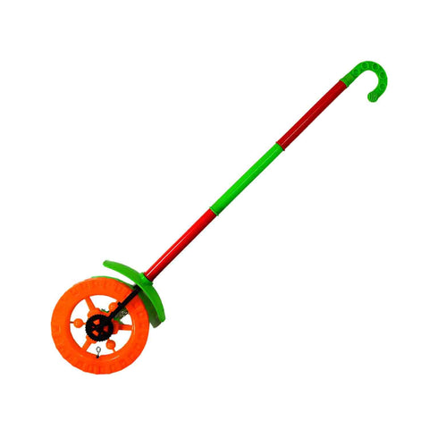 4435 Plastic Single Wheel Push Run toy with handle and two lights on wheel. push toy for Kids. - SWASTIK CREATIONS The Trend Point