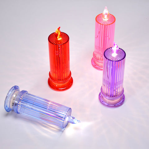 6244 Big Simple Candles for Home Decoration, Crystal Candle Lights (Multicolor) - SWASTIK CREATIONS The Trend Point