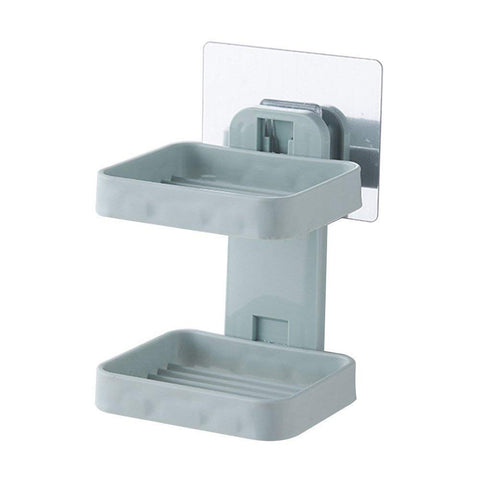 4762  Plastic Double Layer - Soap Stand, Holder, Wall Soap Box Dispenser Tray - SWASTIK CREATIONS The Trend Point