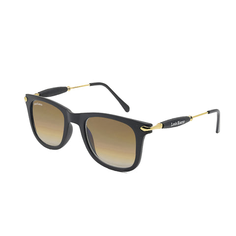 Louis Kouros-2148 Buloster Square Brown-Gold Sunglasses For Men & Women~LK-2148