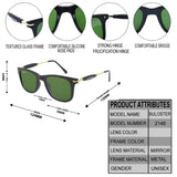 Louis Kouros-2148 Buloster Square Green-Gold Sunglasses For Men & Women~LK-2148 - SWASTIK CREATIONS The Trend Point