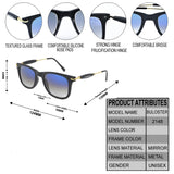 Louis Kouros-2148 Buloster Square Blue-Gold Sunglasses For Men & Women~LK-2148 - SWASTIK CREATIONS The Trend Point