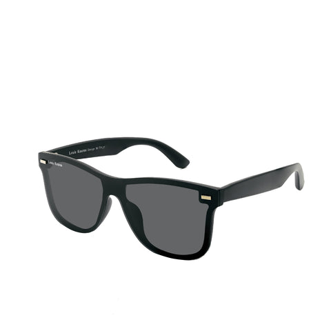 Louis Kouros-0650 Spugb Square Black-Black Sunglasses For Men & Women~LK-0650