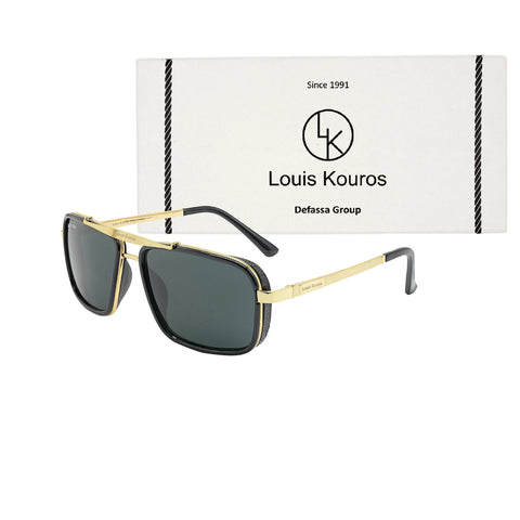 Louis Kouros-4413 Cayenne Square Black-Gold Sunglasses For Men & Women~LK-4413 - SWASTIK CREATIONS The Trend Point