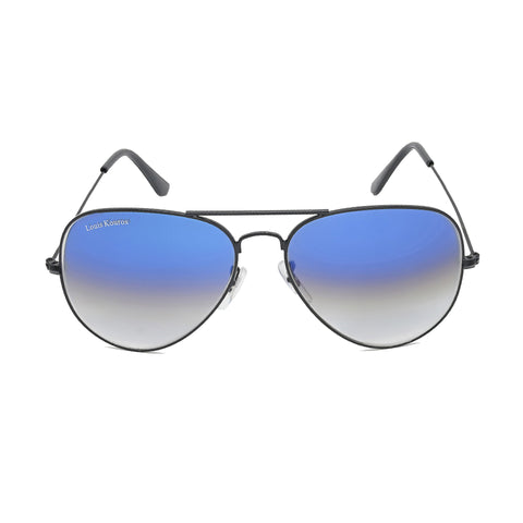 Louis Kouros-3026 Armstoner Aviator Blue-Black Sunglasses For Men & Women~LK-3026