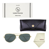 Louis Kouros-3026 Armstoner Aviator Black-Gold Sunglasses For Men & Women~LK-3026 - SWASTIK CREATIONS The Trend Point