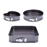 2126 Cake Mould Pan Set Baking Tray Removable Cake Mould Black (3 Pack) - SWASTIK CREATIONS The Trend Point