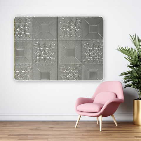 9277 Stone Design Wallpaper 3D Foam Wallpaper Sticker Panels I Ceiling Wallpaper For Living Room Bedroom I Furniture, Door I Foam Tiles (Blue Color) (Size - 73X73 cm) - SWASTIK CREATIONS The 