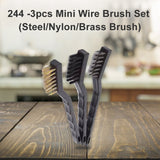 0244 -3pcs Mini Wire Brush Set (Steel/Nylon/Brass Brush) - SWASTIK CREATIONS The Trend Point