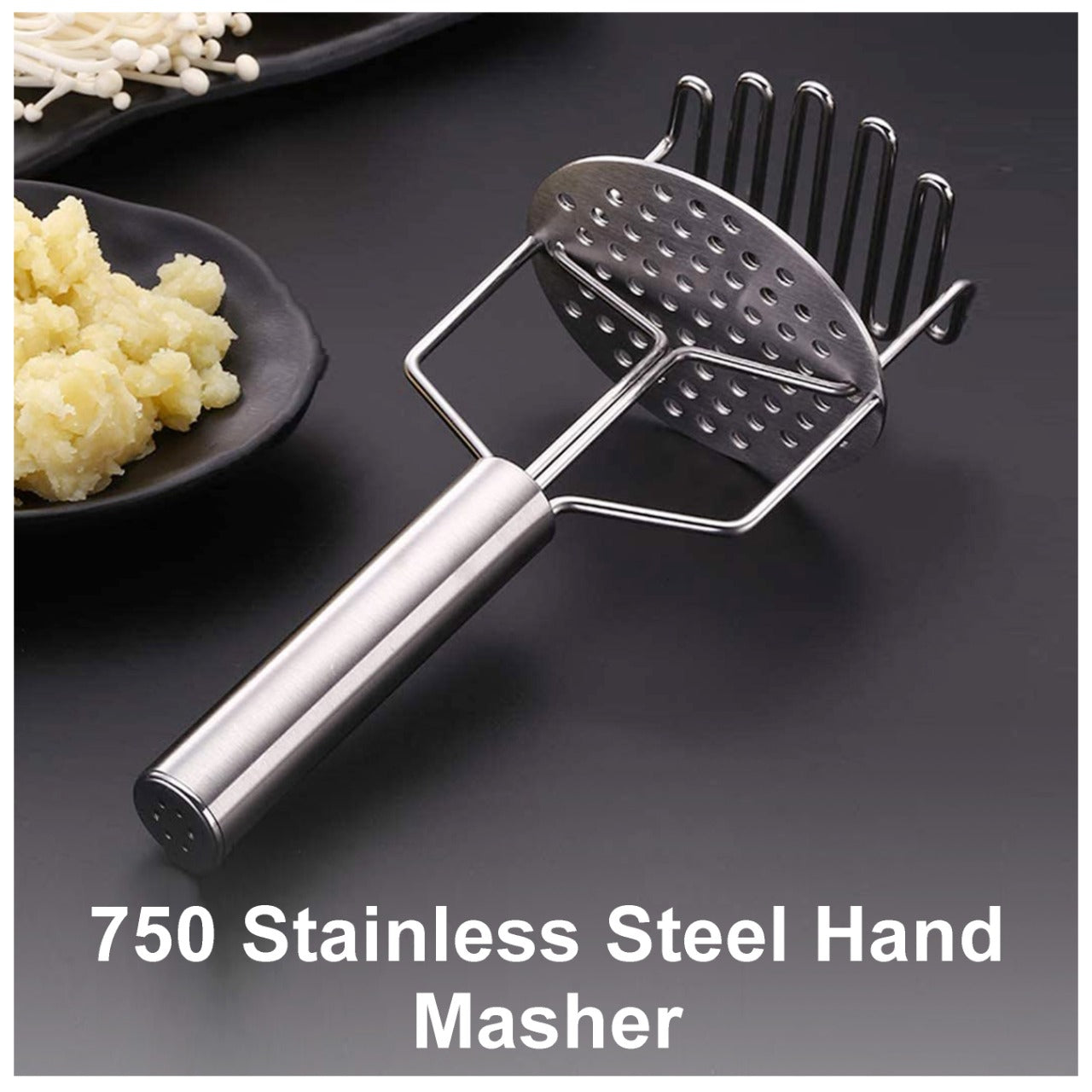 0750_Stainless Steel Hand Masher (Mash for Dal/Vegetable/Potato/Baby Food/pav bhaji - SWASTIK CREATIONS The Trend Point SWASTIK CREATIONS The Trend Point