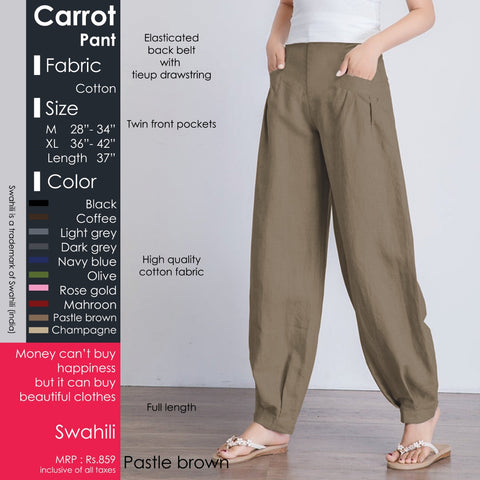 women's CARROT cotton PANT - SWASTIK CREATIONS The Trend Point