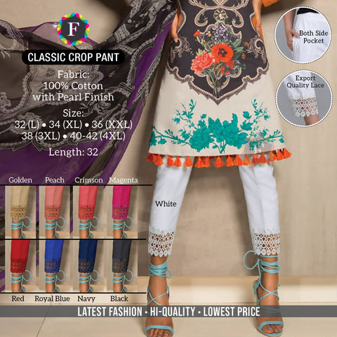 women's CLASSIC CROP cotton PANT 10 colors - SWASTIK CREATIONS The Trend Point