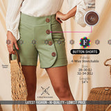 WOMEN'S BUTTON 4-Way Stretchable SHORTS - SWASTIK CREATIONS The Trend Point