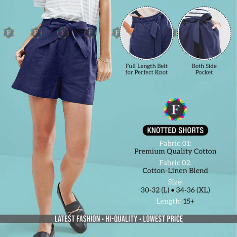 women's KNOTTED Cotton SHORTS 15 Design - SWASTIK CREATIONS The Trend Point