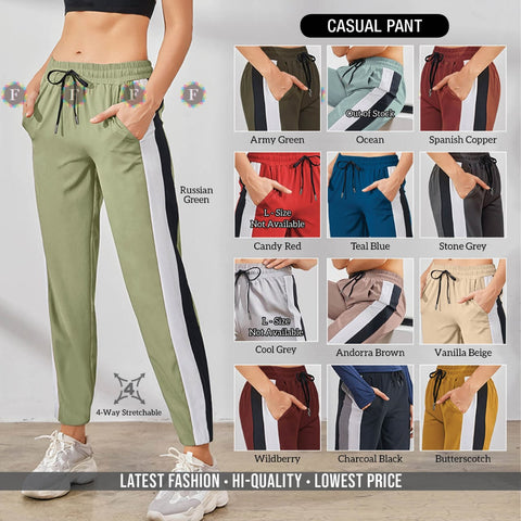women's CASUAL Stretchable PANT 10 colours - SWASTIK CREATIONS The Trend Point