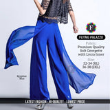 women's FLYING Georgette with Lycra Inner PALAZZO 15 colors - SWASTIK CREATIONS The Trend Point