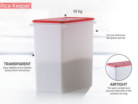 Tupperware 10 KG RICE KEEPER - SWASTIK CREATIONS The Trend Point