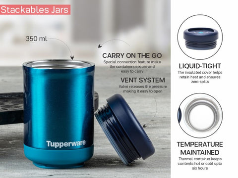Tupperware 350 ML STACKING THERMAL CANISTER - SWASTIK CREATIONS The Trend Point