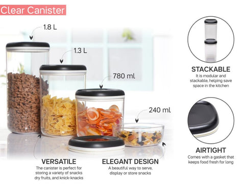 Tupperware CLEAR CANISTER#1 240ML - SWASTIK CREATIONS The Trend Point