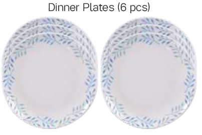 Tupperware PORCELAIN PLATE 27CM - Set of 6 - FERNS - SWASTIK CREATIONS The Trend Point