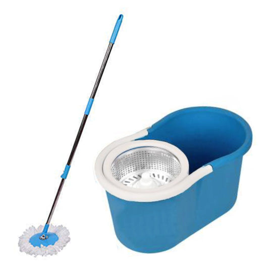 1530 Heavy Duty Microfiber Spin Mop with Plastic Bucket & Rotating Steel Pole Head - SWASTIK CREATIONS The Trend Point