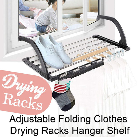 4649 Adjustable Folding Clothes Steel Drying Racks Hanger Shelf - SWASTIK CREATIONS The Trend Point