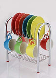 0746_Stainless Steel 2 Layer Plate & Bowl Stand Kitchen Utensil Rack/Cutlery Stand - SWASTIK CREATIONS The Trend Point