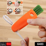 6483  3 in 1 Multifunctional Cleaning Brush Mini Glass Cover Cleaning Brush Bottle Cleaning Brush Set Cup Cleaner Brush Bottle Cap Detail Brush for Bottle Cup Cover Lid Home Kitchen Washing Tool (1 Pc)
