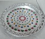 2235 Silver Plated Pooja Thali - SWASTIK CREATIONS The Trend Point