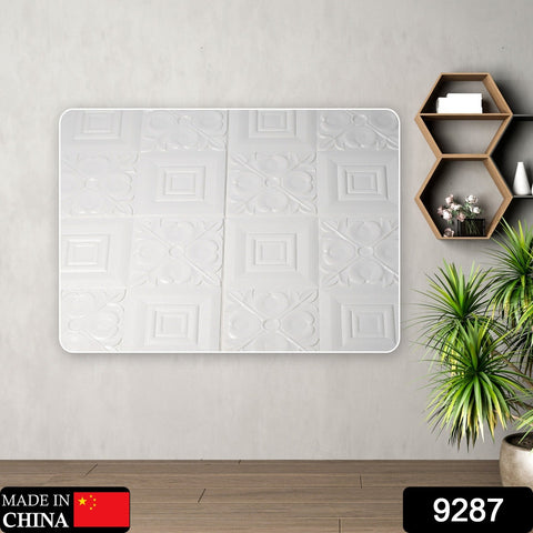 9287 Design Wallpaper 3D Foam Wallpaper Sticker Panels I Ceiling Wallpaper For Living Room Bedroom I Furniture, Door I Foam Tiles (white Color) (Size 73x73 cm) - SWASTIK CREATIONS The Trend P