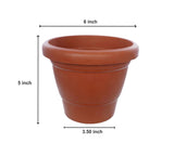 0839 Garden Heavy Plastic Planter Pot/Gamla 6 inch (Brown, Pack of 1, Small) - SWASTIK CREATIONS The Trend Point